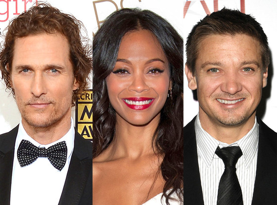 Matthew McConaughey, Zoe Saldana, Jeremy Renner Matthew McConaughey, Zoe Saldana, Jeremy Renner